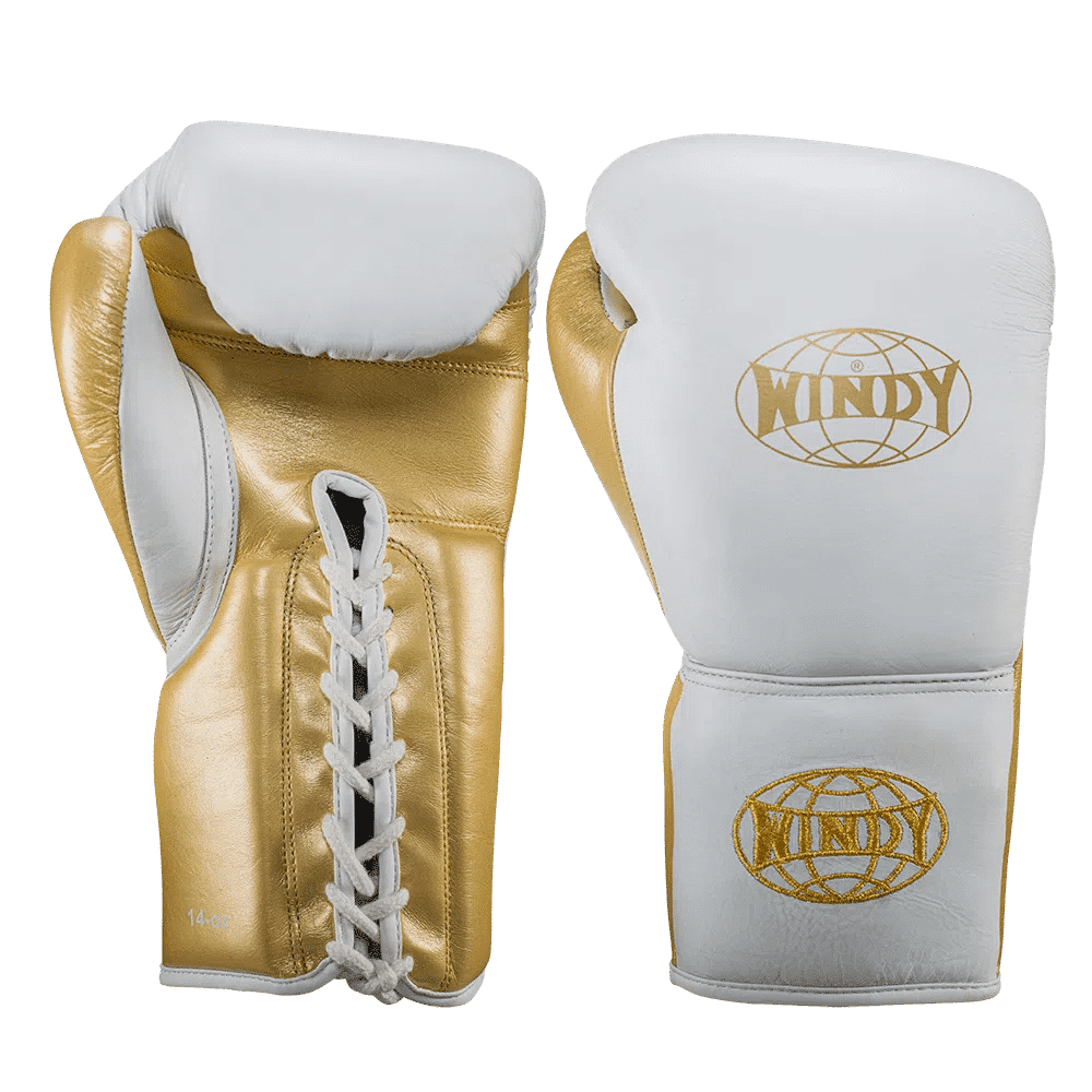 White & Gold Lace-up - Pro boxing series